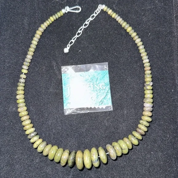 Forest Night Green epidote bead necklace by Jay King - Picture 7 of 14
